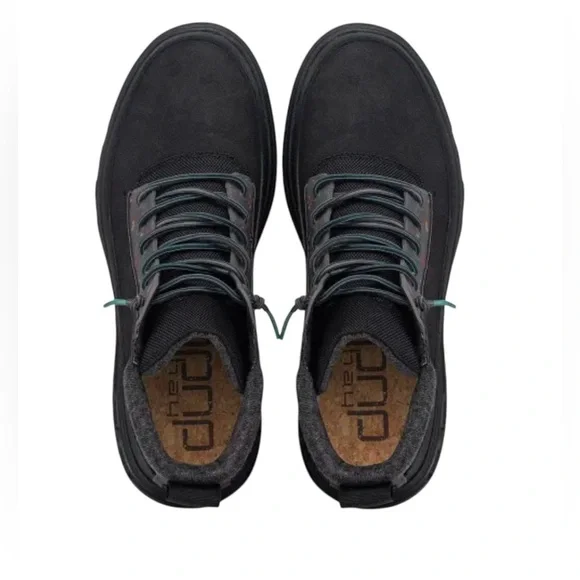 Hey Dude Black and Gray Men's Mid Ankle Lace Up Boots Size 13 NWOB - Picture 3 of 4